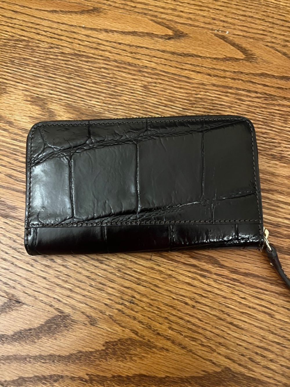 Dooney & Bourke Black Croc-Embossed Zip Wallet Brown - Picture 6 of 13